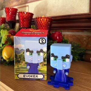 Minecraft Evoker Blue Action Figure with Green Eyes